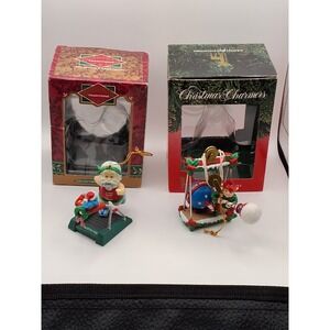 Vintage Santa's Best Christmas Charmers Elf Snow Machine & Santa Treadmill Lot 2